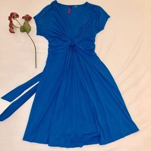 EUC Blue Knot Front Maternity Dress by Seraphine